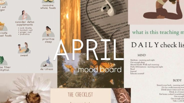 🌸 Moodboard de Abril: como criar um mês mais bonito, leve e alinhado com você